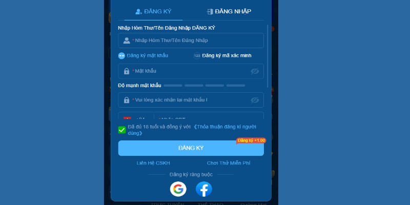 3 bước thao tác đăng ký 58win đơn giản